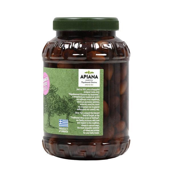 Грецькі оливки KALAMATA PITTED OLIVES Brilliant без кісточок 900 г, TM Ariana 302 фото