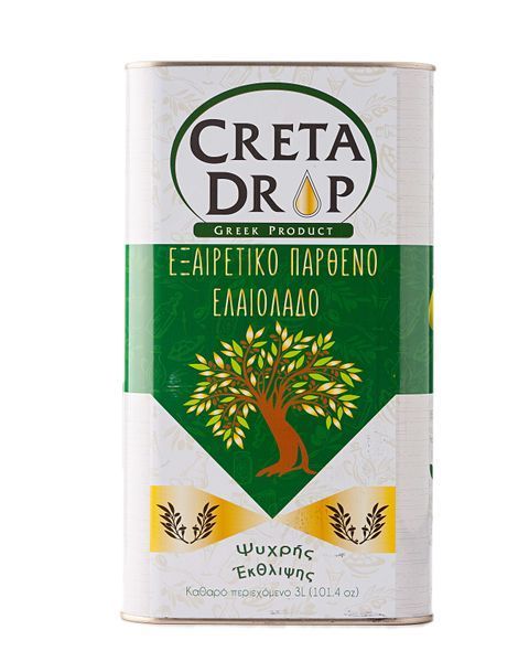 Справжня оливкова олія Extra Virgin CRETA DROP перший холодний віджим 3 л жесть 181 фото