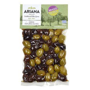 Мікс оливок KALAMATA & GREEN OLIVES в вакуумі 250, TM Ariana 305 фото